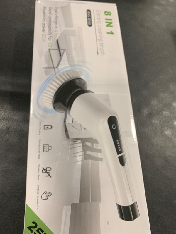 Photo 1 of Bomves Electric Spin Scrubber, Cordless Cleaning Brush Scrubber for Home, 8 Replaceable Brush Heads-90Mins Work Time, 3 Adjustable Size, 2 Speeds for Bathroom Shower Bathtub Glass Car