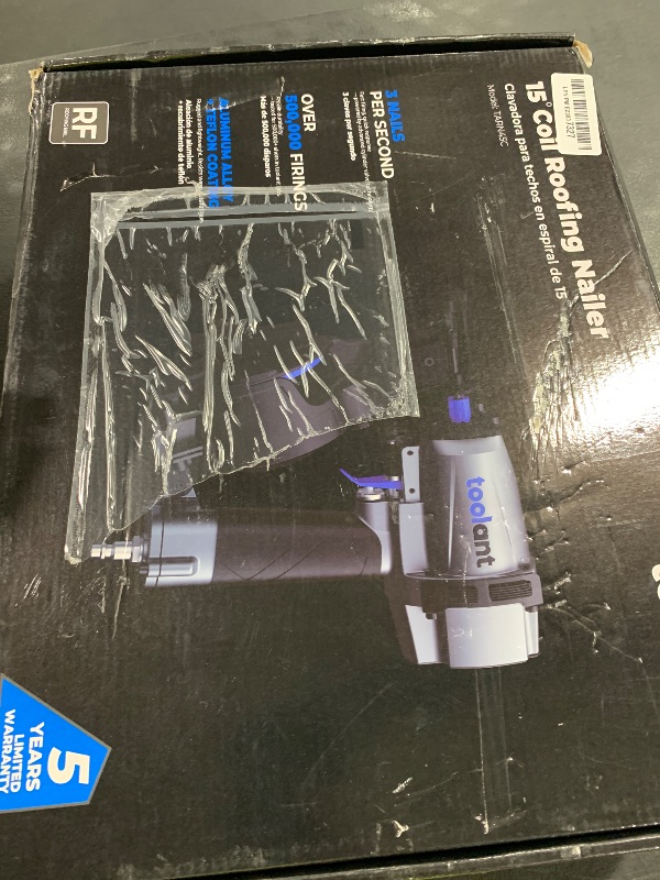 Photo 1 of toolant Roofing Nailer, Pneumatic Roofing Nail Gun for 3/4" to 1-3/4" Nails, 120 Coil Capacity, 70-120 PSI, 15 Degree, Heavy Duty Roofing Tool for Asphalt Roofing Shingles, Fencing, and Wood Siding