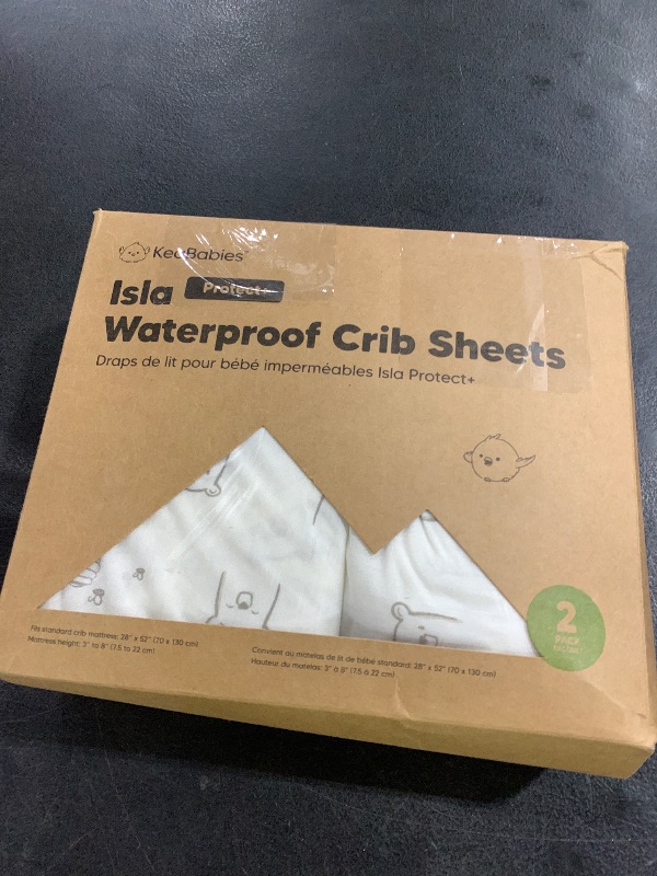 Photo 1 of 2-Pack Waterproof Baby Crib Sheets for Boys, Girls - 52x28 Viscose Derived from Bamboo Toddler Bed Sheet Neutral, Fitted Crib Mattress Protector Cover for Baby Bedding, Soft & Gentle (Bumble Bear)