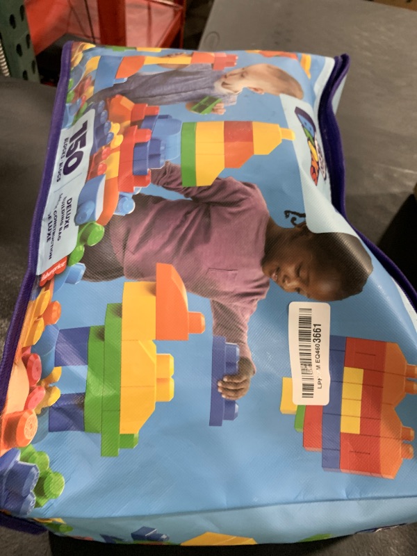 Photo 1 of MEGA BLOKS First Builders Toddler Blocks Toys Set, Deluxe Building Bag with 150 Pieces and Storage, Blue, Ages 1+ Years