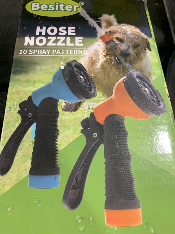 Photo 1 of Besiter Garden Hose Nozzle Sprayer: 2 Pack 10 Watering Patterns Spray Nozzles Heavy Duty Hose Head Hose Attachment