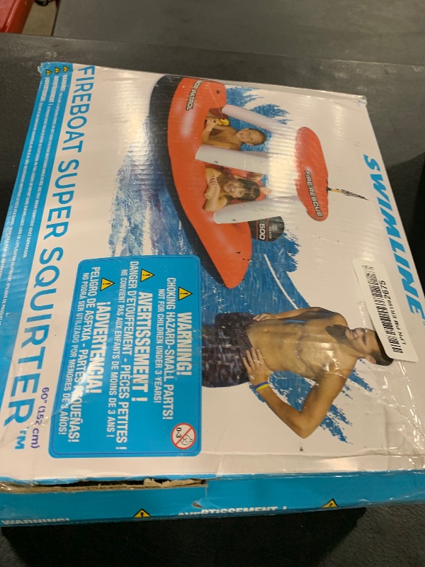 Photo 1 of Swimline Fireboat Squirter Inflatable Pool Toy Red/White, 60 X 33 X 32"