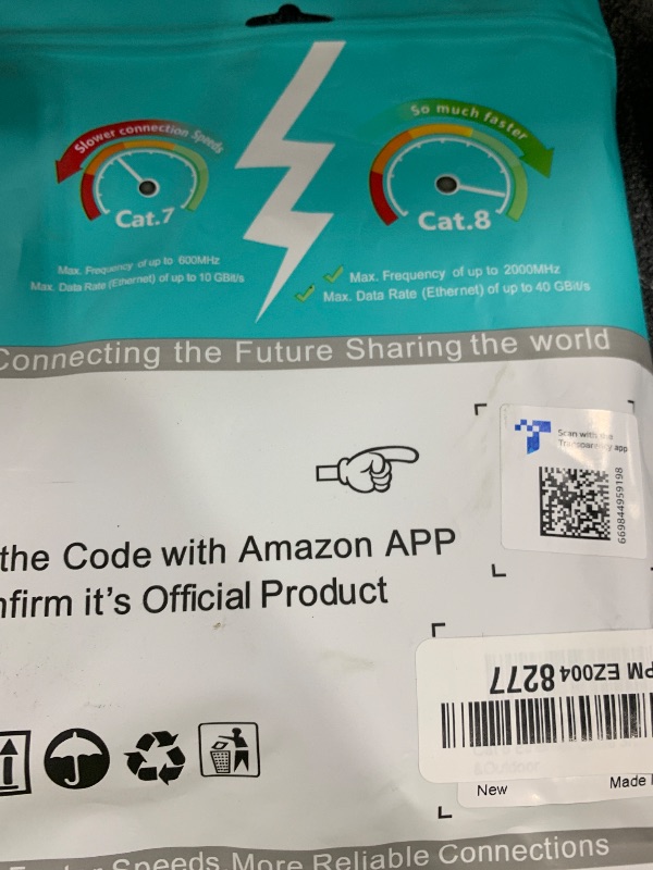 Photo 1 of Vabogu Cat 8 Ethernet Cable, 3ft Heavy Duty High Speed Internet Network Cable, 26AWG, 2000Mhz 40Gbps with Gold Plated RJ45 Connectors, Shielded for Indoor & Outdoor Use