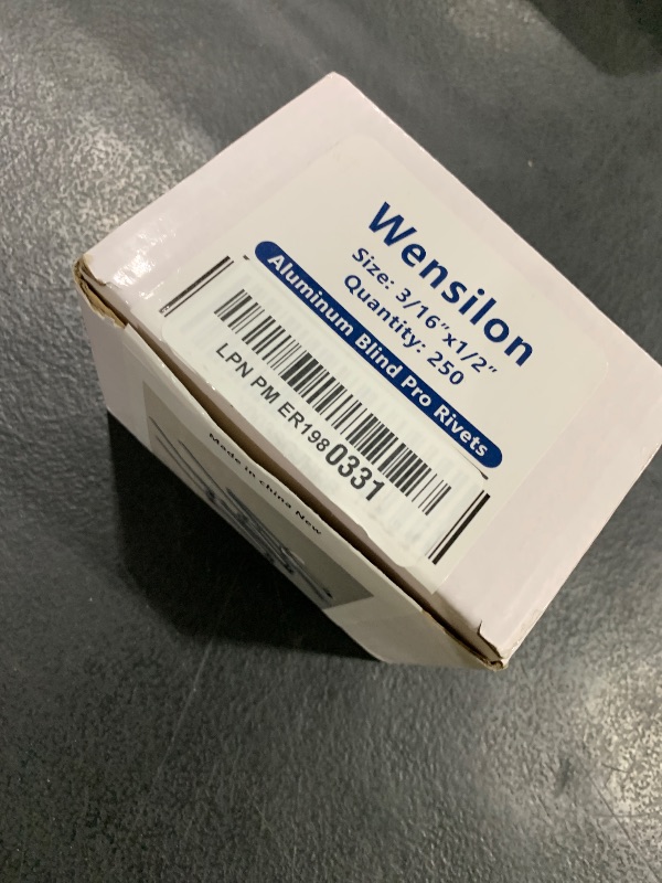 Photo 1 of Wensilon (250Pcs) 3/16"x1/2" Aluminum blind pro Rivets,Aluminum Grip and Steel Mandrel