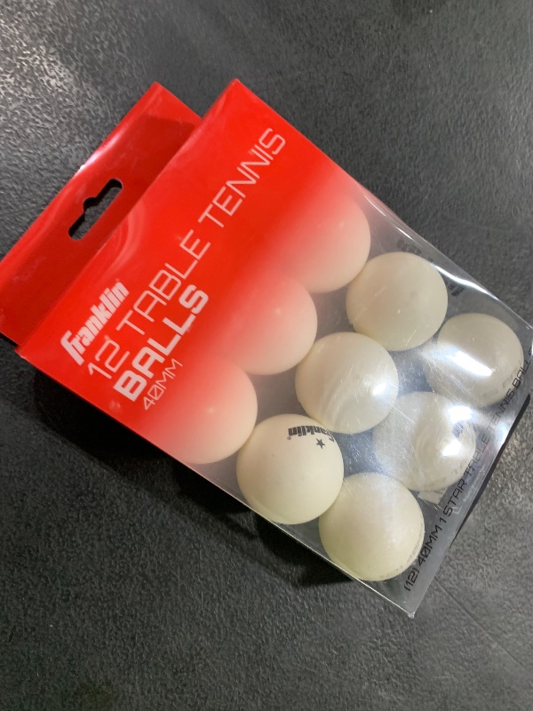 Photo 1 of Franklin Sports Ping Pong Balls - Official Size + Weight White 40mm Table Tennis One Star Professional Durable High Performance 12 Count (Pack of 1) Packaging may vary, White