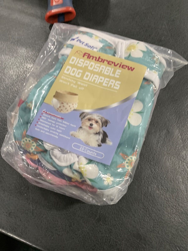 Photo 1 of Pet Soft Washable Female Diapers (3 Pack) Female Dog Diapers, Comfort Reusable Doggy Diapers for Girl Dog in Period Heat (Cute Flower, S)