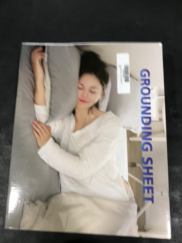 Photo 1 of Grounding Sheets Queen Size, Earth Grounded Fitted Bed Sheet with 10% Pure Silver Fiber + 90% Organic Cotton, for Improved Sleep & Wellness (Gray, Queen - 80"x60"x15")