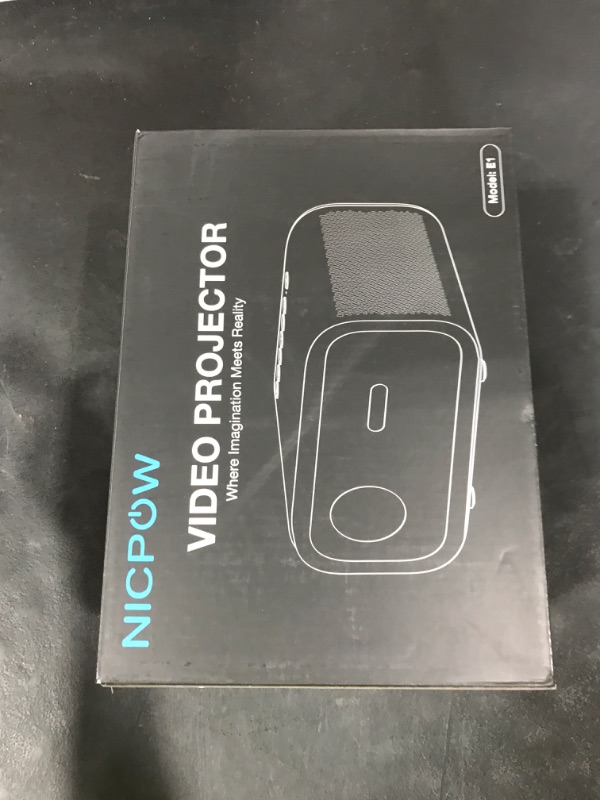Photo 1 of Projector with WiFi and Bluetooth: [Auto Focus/Keystone] - NICPOW Full HD 1080P 4K Supported Portable Bluetooth Projector for Gaming Devices and Phones - Ideal for Indoor Outdoor Use - Grey