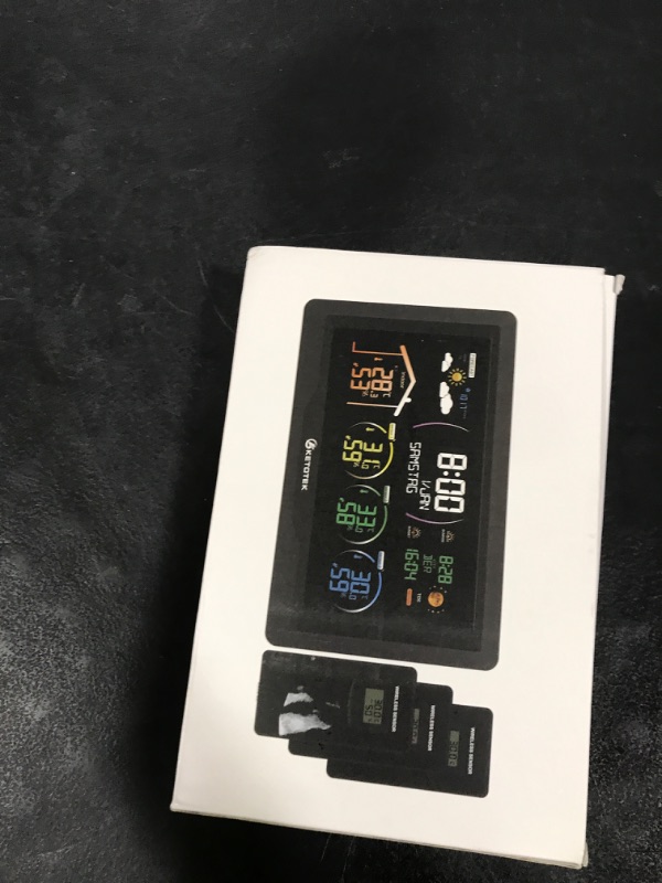 Photo 1 of KETOTEK Wireless Radio Weather Station with 3 Outdoor Sensors Indoor Outdoor LCD Digital Thermometer Hygrometer Barometer with WWVB,Alarm Clock,Weather Forecast,Moon Phase,Sunrise and Sunset Time