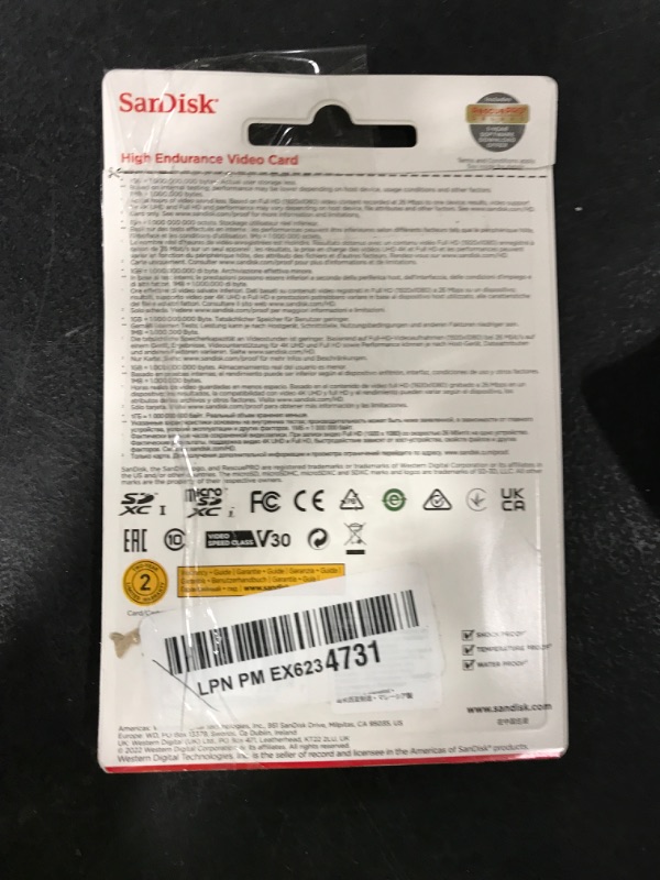 Photo 1 of SanDisk 256GB High Endurance Video microSDXC Card with Adapter for Dash Cam and Home Monitoring systems - C10, U3, V30, 4K UHD, Micro SD Card - SDSQQNR-256G-GN6IA