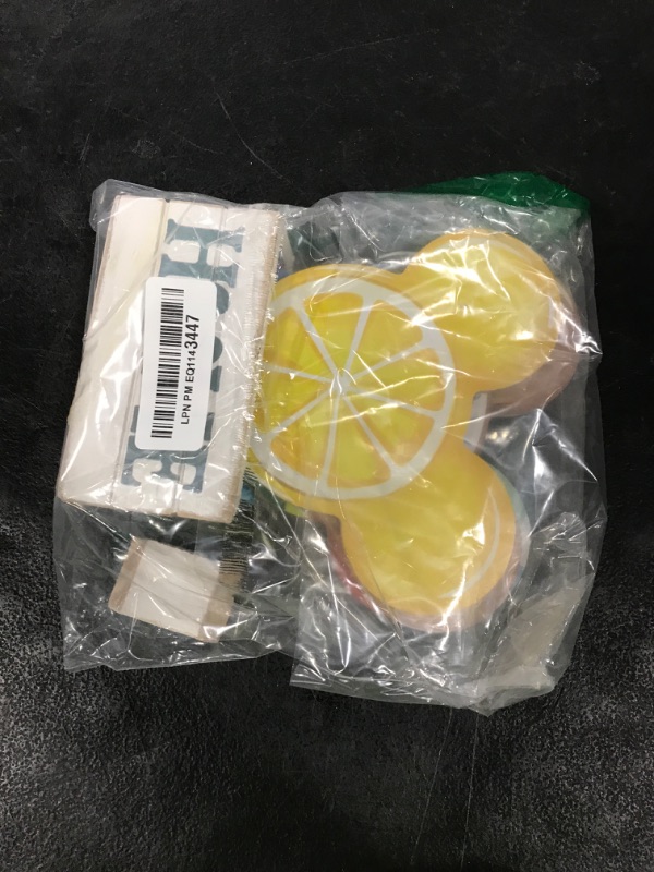 Photo 1 of Pycat Summer Drink Coasters with Storage Box Set of 6, Lemon Watermelon Wooden Cup Mat for Coffee Table Protection, 4 Inch Ball Coconut Home Kitchen Decor Housewarming Gifts