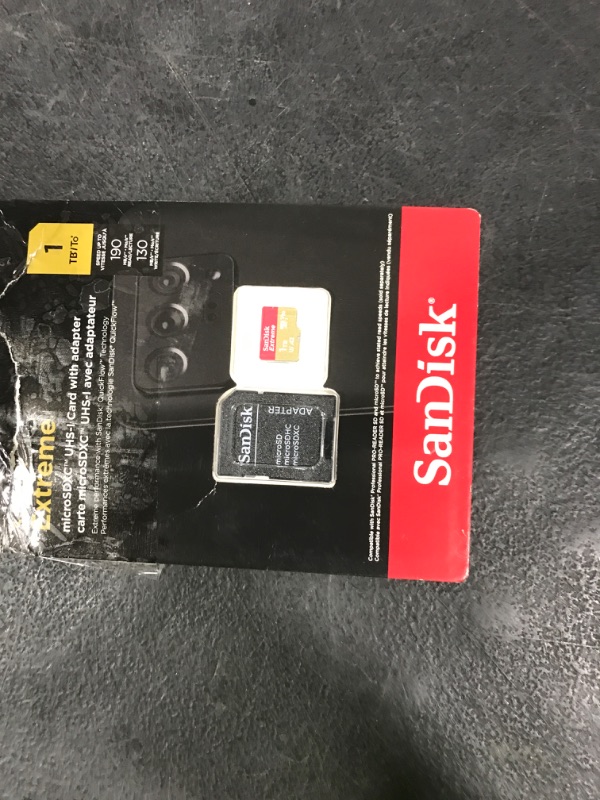 Photo 1 of SanDisk 1TB Extreme microSDXC UHS-I Memory Card with Adapter - Up to 190MB/s