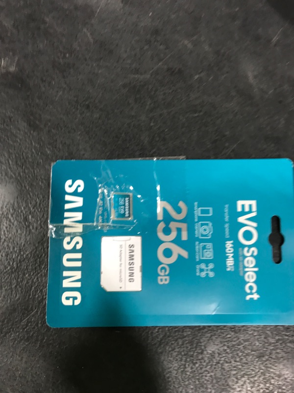Photo 1 of Samsung EVO Select microSDMemory Card + Adapter, 256GB microSDXC, Up-to 160 MB/s, 4K UHD, UHS-I, C10, U3, V30, A2, for Mobile Phone, Smartphones, Nintendo-Switch, and Tablets (MB-ME256SA/AM)