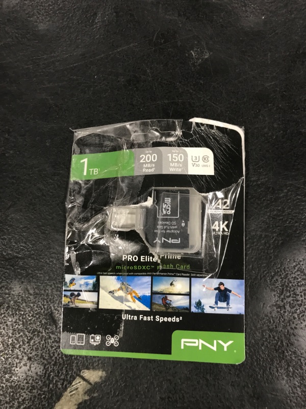 Photo 1 of PNY 1TB PRO Elite Prime C10 U3 V30 A2 microSDXC Flash Memory Card – Ultra-Fast Speeds, Read 200MB/s, Write 150MB/s, 4K UHD, Full HD, UHS-I, for Smartphones, Drones, Action Cameras