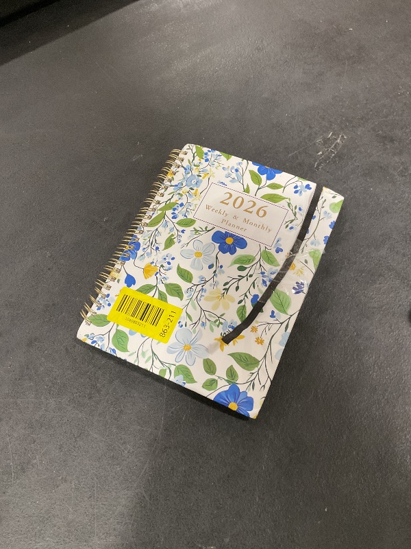 Photo 1 of 2026 Planner - Jan. 2026 - Dec. 2026, A5 (6.3" x 8.4") Planner Weekly and Monthly, Calendar Planner 2026 with 12 Monthly Tabs, Inner Pocket (White Flowers)