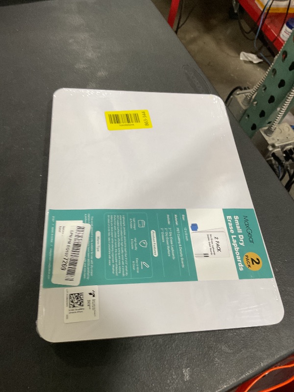 Photo 1 of MaxGear Small White Board 2 Pack Dry Erase Boards, 9''x 12'' Mini White Board Double Sided Portable Whiteboards for Students Teachers School Supplies Lapboards Including 2 Markers and 2 Erasers