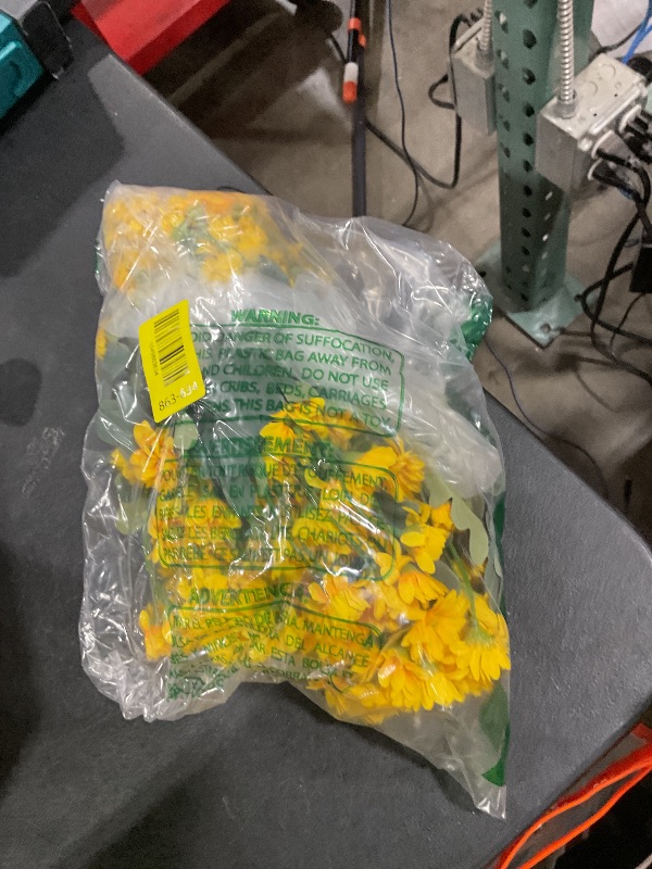 Photo 1 of Daisy Artificial Flowers for Outdoors Fall Autumn Decoration, 6 Bundles Fake Mums Yellow Silk Flowers for Outside Look Real UV Resistant Faux Flowers Plants for Planter Front Door Home Indoor Porch