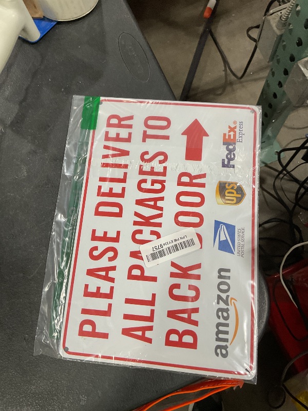 Photo 1 of Please Deliver All Packages to Back Door Right Arrow - Bestylez Delivery Sign for Outdoor Use 12" * 8" (148)