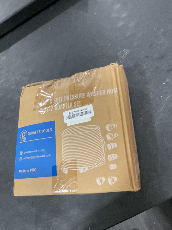 Photo 1 of Giraffe Tools Pressure Washer Hose 50FT X 1/4", 3200 PSI Pressure Washing Hose, Kink Resistant, Heavy Duty Power Washer Hose, M22 to 3/8" Quick Connect Couplers for Replacement, 7 Accessories