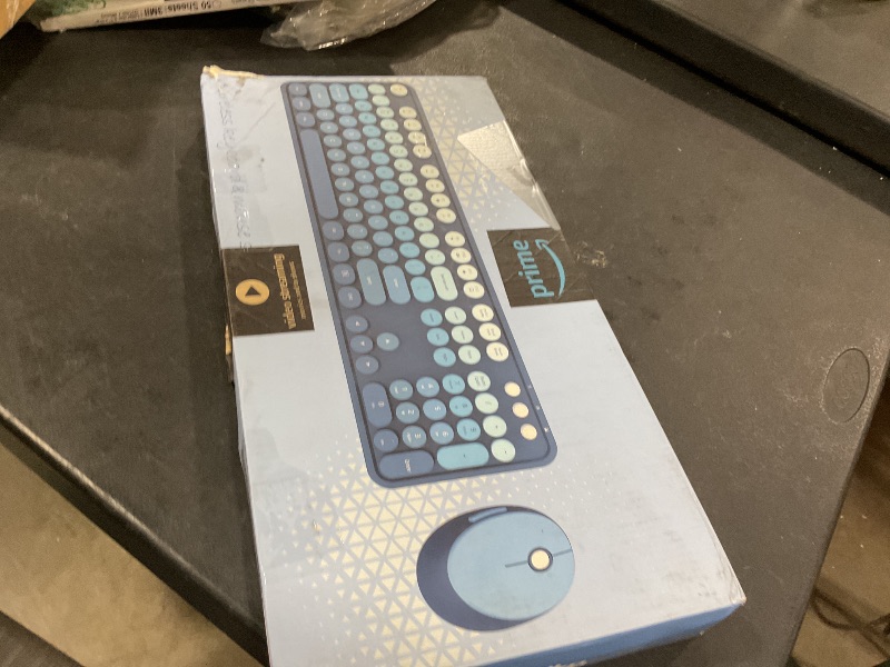 Photo 1 of Nowlike Wireless Keyboard and Mouse Combo, Retro Typewriter Keyboard with Round Keycaps, Full-Size Ergonomic, Blue, Ideal for Windows PC, Home, Office, and College, Wireless Keyboard Mouse Combo