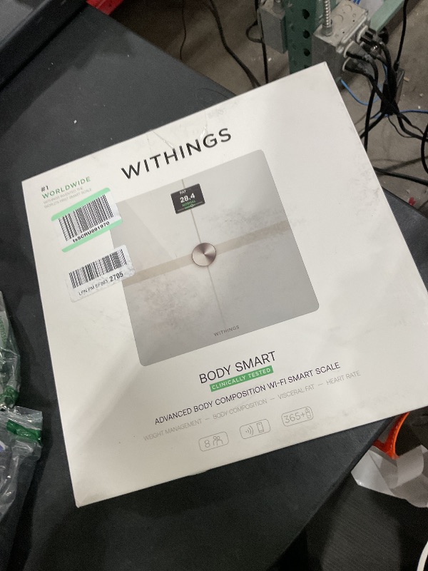 Photo 1 of WITHINGS Body Smart - Accurate Scale for Body Weight and Fat Percentage, Body Composition Wi-Fi and Bluetooth Weight Scale, Baby Weight Scale, Smart Scale Apple Health Compatible, Bathroom Scale