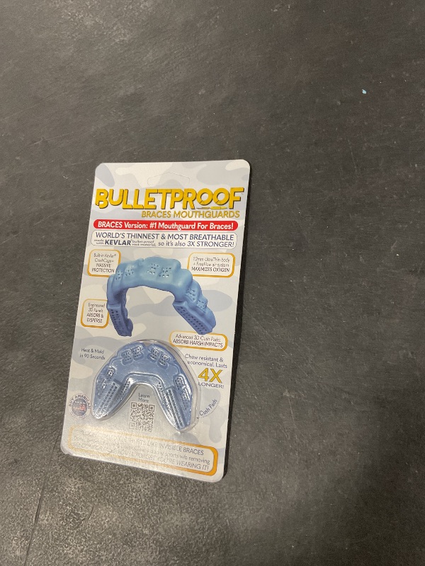 Photo 1 of Braces Mouthguard, BulletProof: World’s Thinnest & Strongest Sports Mouth Guard for Braces! Football Hockey Rugby Basketball Lacrosse BJJ MMA Boxing & Sleeping Mouthpiece. Adult Youth Kids Mouth Piece
