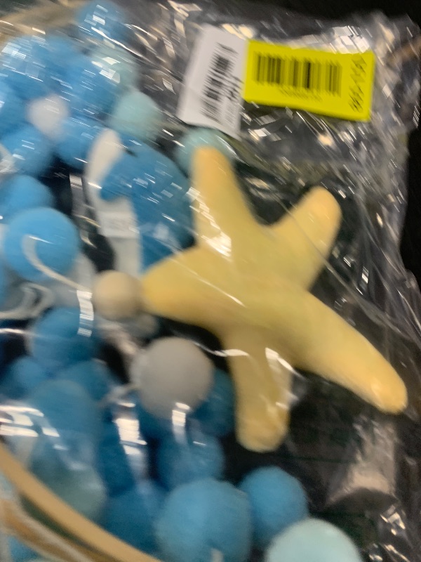 Photo 1 of Baby Crib Mobile Decor -Starfish Star and Dolphin, Nursery Mobiles for Bassinet Handmade Soft Felt Beads,Felt Nursery Mobile,(Blue)