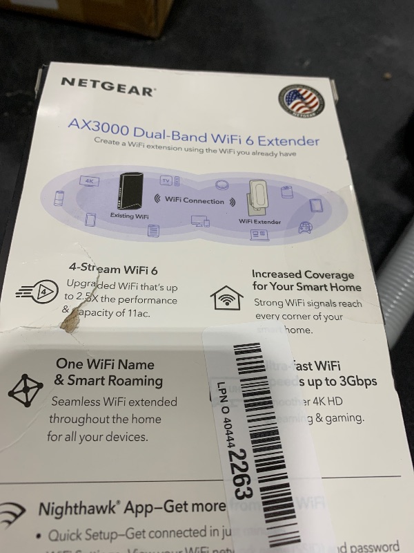 Photo 1 of NETGEAR WiFi 6 Range Extender (EAX17) - AX3000 Dual-Band Wireless Signal Booster & Repeater (up to 3.0 Gbps Speed) - Add up to 1,500 sq. ft., 20 Devices - WPA3 Security, Smart Roaming