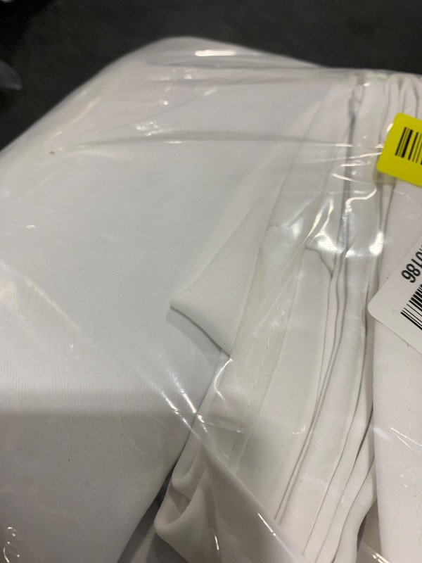 Photo 1 of NICETOWN 100% Blackout Window Curtain Panels, Cold and Full Light Blocking Drapes with Black Liner for Nursery, 84 inches Drop Thermal Insulated Draperies (White, 2 Pieces, 52 Wide Each Panel)