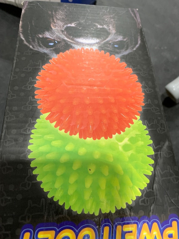 Photo 1 of Pweituoet 2 Pack 4.5” Heavy Duty Squeaky Dog Ball for Medium Large Dogs, Spikey Dog Ball Toys for Clean Teeth and Training, Large Dog Toys for Aggressive Chewers…