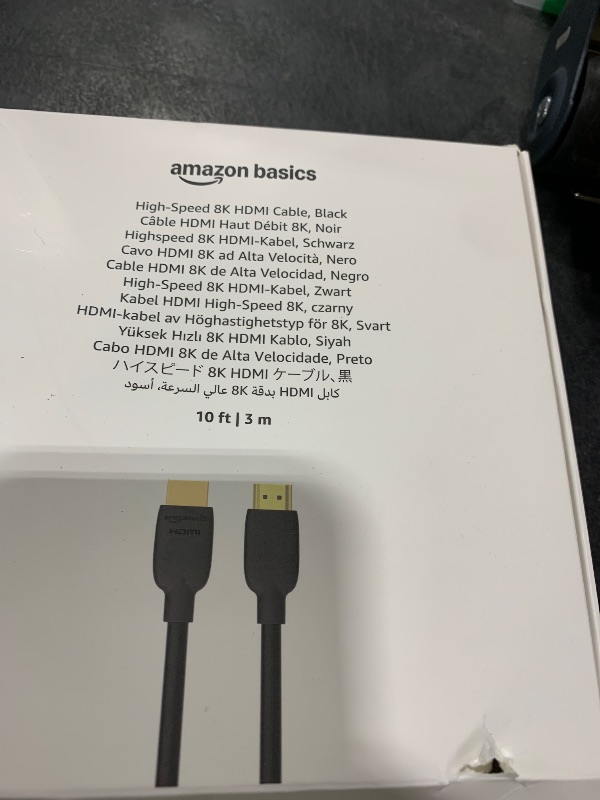 Photo 1 of Amazon Basics HDMI Cable, 10 feet, HDMI 2.1 to HDMI Cable (48Gbps), 8K@60Hz 4K@120Hz Certified Ultra High Speed, Black, Compatible with PS5/Xbox/TV/Monitor