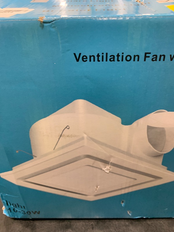 Photo 1 of FEITON Bathroom Exhaust Fan with Light, Ceiling Mount, 110 CFM 1.0 Sones 4 Inch Duct, Quiet Square Bath Fan Light Combo, Shower Exhaust Fan with Light