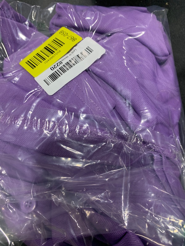Photo 1 of MAGCOMSEN Golf Polos for Men Polyester Collared Shirts Work Shirts Casual Shirts Quick Dry Short Sleeve Light Purple XXL