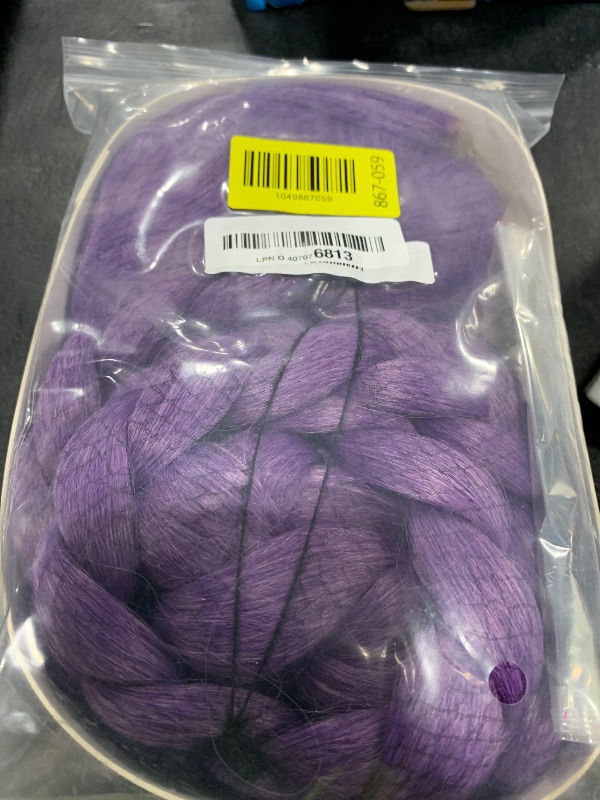 Photo 1 of KIRA KIRA Movie Anime Lace Front Wig 120cm Pop Singer Stage Long Purple Braid Hair for Halloween Lace Base Wig with Braids Ponytail Clip (Purple, 120cm, Detachable Lace Front)