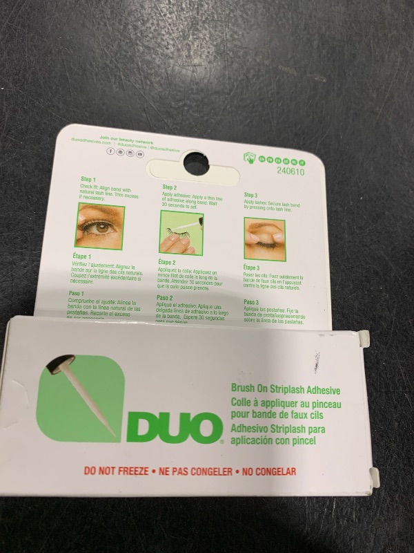 Photo 1 of DUO Brush-On Clear Lash Glue –Waterproof Strip Lash Adhesive with Vitamins A, C & E, Long Lasting Eyelash Glue, 0.18 oz, 1 Pack