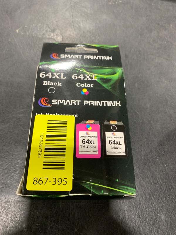 Photo 1 of Smart Printink Ink Cartridge Remanufactured for HP 64 XL (Black & Tri-Color) High-Yield Ink- Compatible with Envy Photo 7858 7855 7120 7155 7158 7164 6255 6252 6232 Inspire 7955e Tango X Printers.
