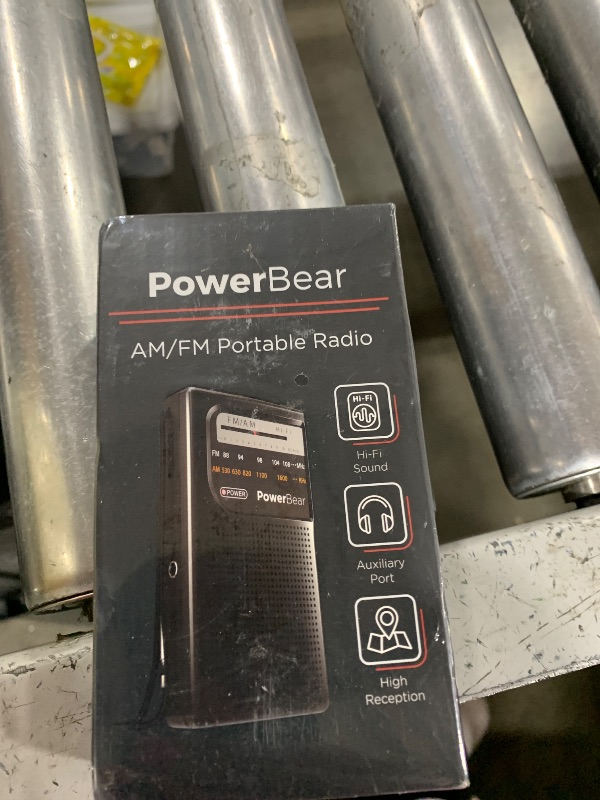 Photo 1 of PowerBear Portable Radio | AM/FM, 2AA Battery Operated with Long Range Reception for Indoor, Outdoor & Emergency Use | Radio with Speaker & Headphone Jack (Black)