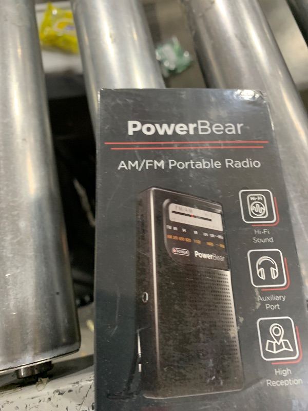 Photo 1 of PowerBear Portable Radio | AM/FM, 2AA Battery Operated with Long Range Reception for Indoor, Outdoor & Emergency Use | Radio with Speaker & Headphone Jack (Black)