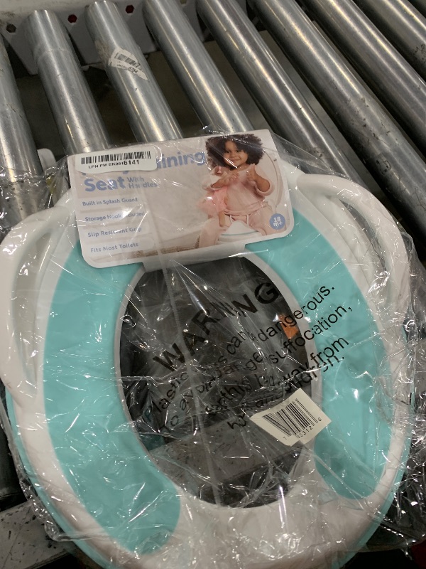 Photo 1 of Jool Baby Potty Training Seat for Boys and Girls With Handles, Fits Round & Oval Toilets, Non-Slip with Splash Guard, Includes Free Storage Hook (Aqua)