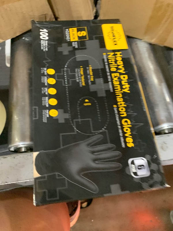 Photo 1 of TitanFlex Disposable Nitrile Exam Gloves - 6-mil, Black, Small 100-ct Box, Heavy Duty, Latex Free, Food Safe for Cooking & Food Prep