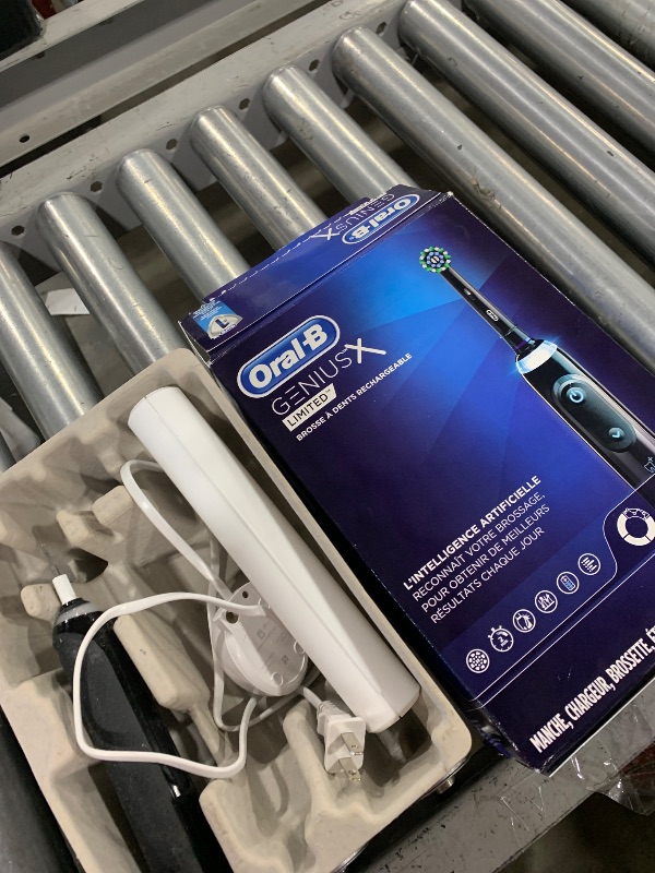 Photo 1 of Oral-B Genius X Limited Rechargeable Electric Toothbrush with 1 Replacement Brush Head, Travel Case, Midnight Black