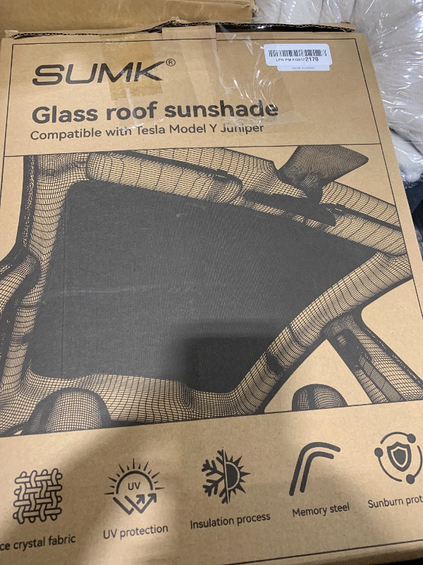 Photo 1 of SUMK 2025 Upgrade Magnetic Sunshade Roof for Tesla Model Y Juniper Accessories, [Never Sag & No Light Leakage] Nano Ice-Crystal Heat Insulation Glass Roof Shade for Model Y Launch 2025 2026-2PCS