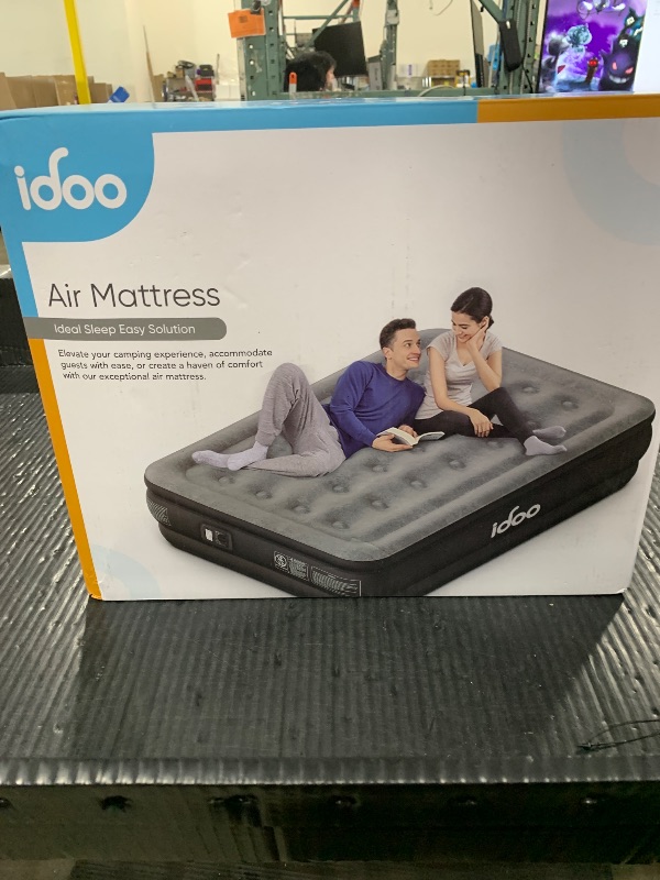 Photo 1 of iDOO Air Mattress Full with Built in Pump, 18" Raised Comfort Blow up Mattress, Inflatable Mattress for Guests & Home, Air Bed, colchon inflable, Upgraded Four Chamber Technical Airbed