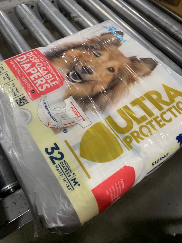 Photo 1 of Paw Inspired 32ct Disposable Dog Diapers | Female Dog Diapers Ultra Protection | Diapers for Dogs in Heat, Excitable Urination, or Incontinence (Medium Plus)