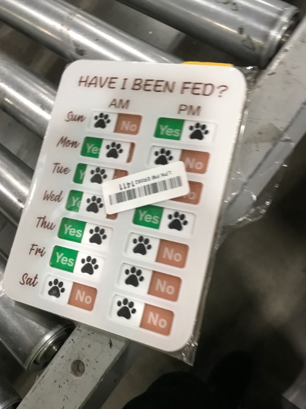 Photo 1 of Dog Feeding Reminder, Dog Fed Sign Tracker -Daily Am/Pm Chart Slider Sign for Pet Fed and Pill Reminder, Easy to Use On Fridge Or Wall with Adhesive and Magnet,Pet Supplies
