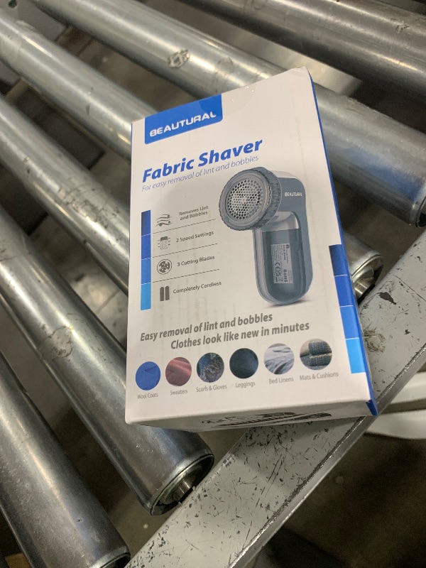 Photo 1 of BEAUTURAL Fabric Shaver and Lint Remover, Sweater Defuzzer with 2-Speeds, 2 Replaceable Stainless Steel Blades, Battery Operated, Remove Clothes Fuzz, Lint Balls, Pills, Bobbles Gray