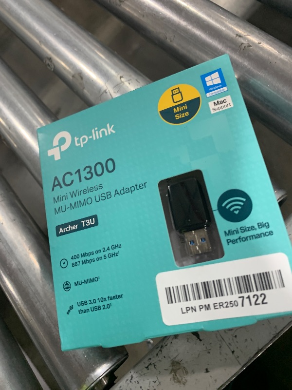 Photo 1 of TP-Link AC1300 USB WiFi Adapter(Archer T3U)- 2.4G/5G Dual Band Wireless Network Adapter for PC Desktop, MU-MIMO WiFi Dongle, USB 3.0, Supports Windows 11, 10, 8.1, 8, 7, XP/Mac OS X 10.9-10.14