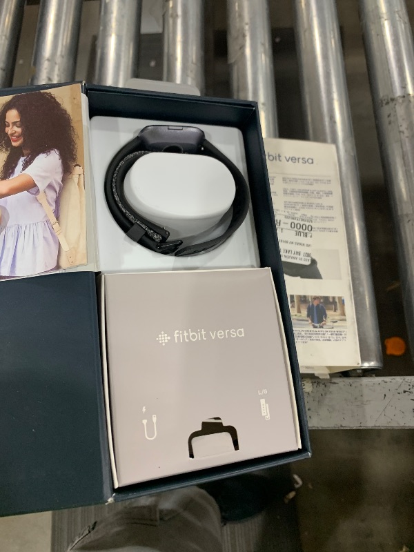 Photo 1 of Fitbit Versa Special Edition Smart Watch, Charcoal Woven, One Size (S & L Bands Included)