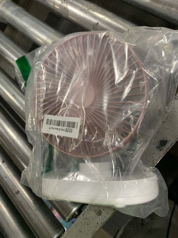 Photo 1 of Small Oscillating Fan for Bedroom, 4000mAh Battery Powered Rechargeable Fan, 90° Vertical Manual and 120° Oscillating Desk Fan, 4 Speeds Air Circulator Fans, Quiet Table Fans for Home Office Travel