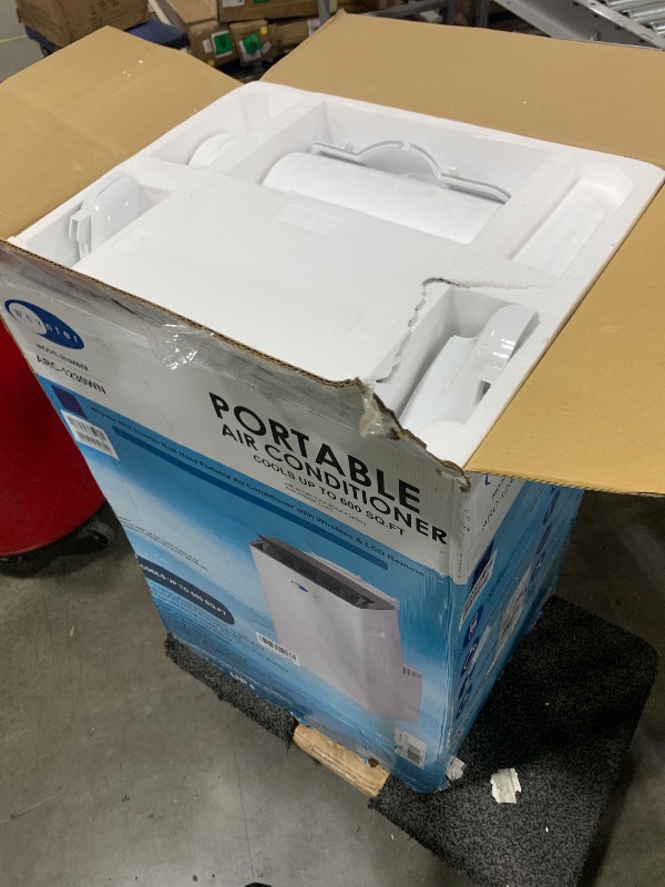 Photo 1 of Whynter Inverter Portable Air Conditioner 14,000 BTU with Dual Hose, Dehumidifier, Cooling Fan & Smart Wi-Fi for 600 Sq Ft Rooms, NEX ARC-1230WN (12,000 SACC), White